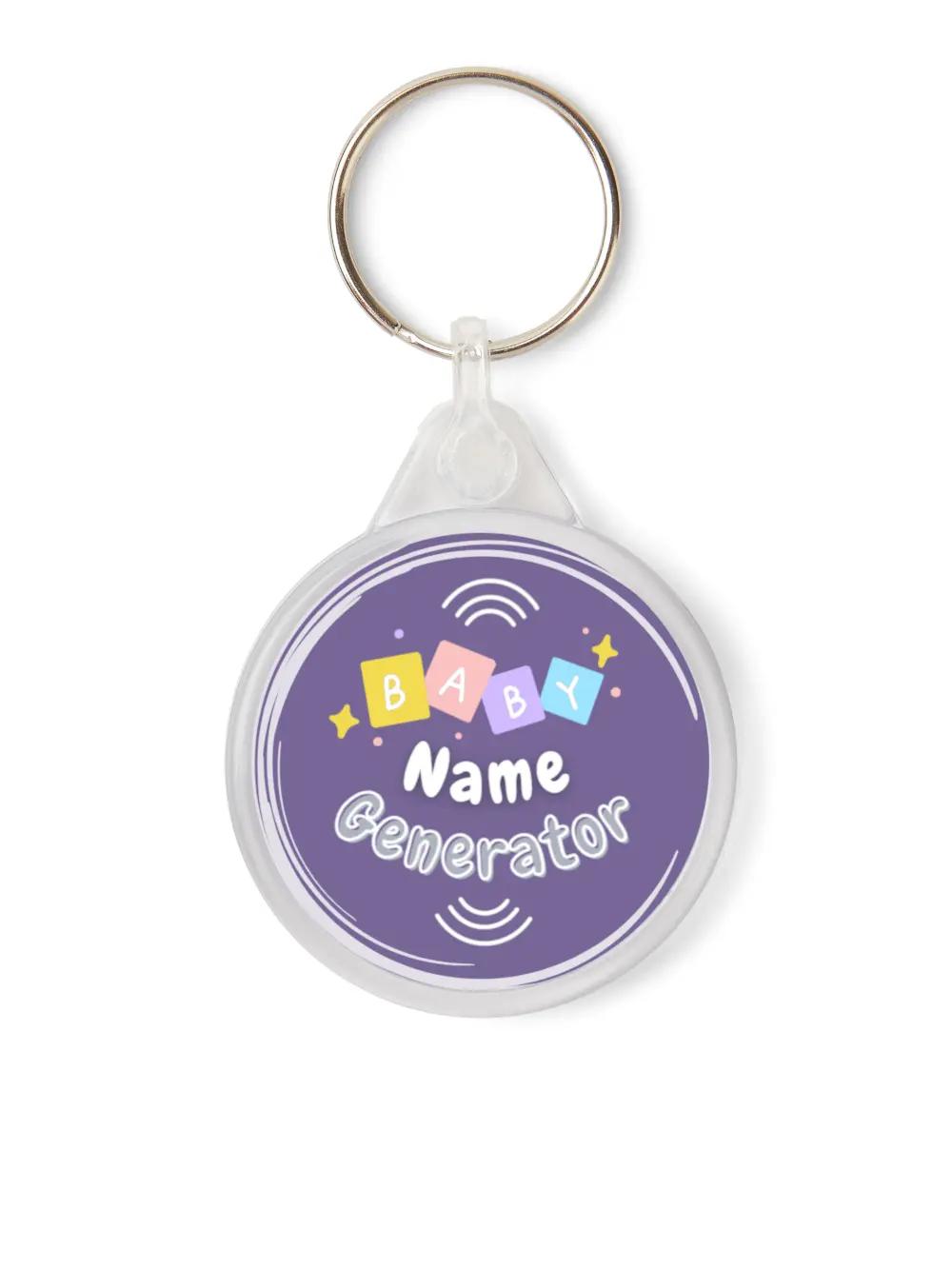 Baby Name Generator Keyring With Bottom Gap