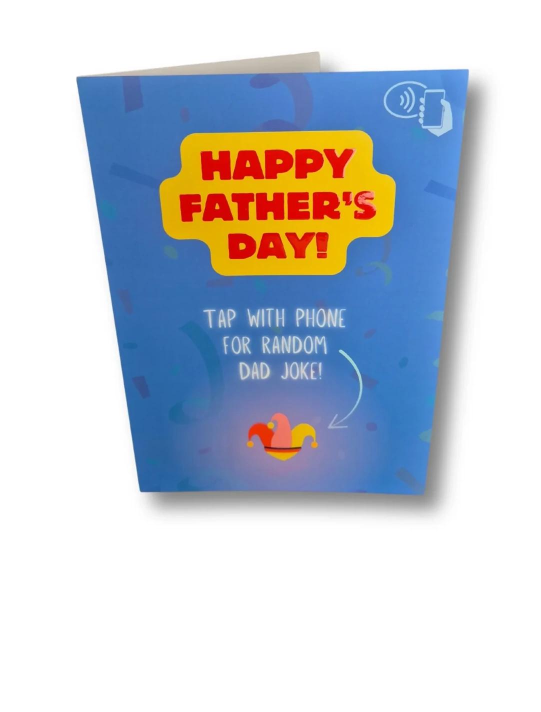 Dad Joke Generator Happy Father's Day Card - Gap Bottom - Tap With Phone For Random Dad Joke
