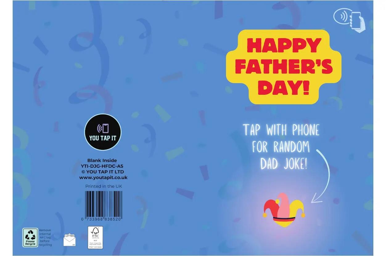 Dad Joke Generator Happy Father's Day Card - Spread - Tap With Phone For Random Dad Joke