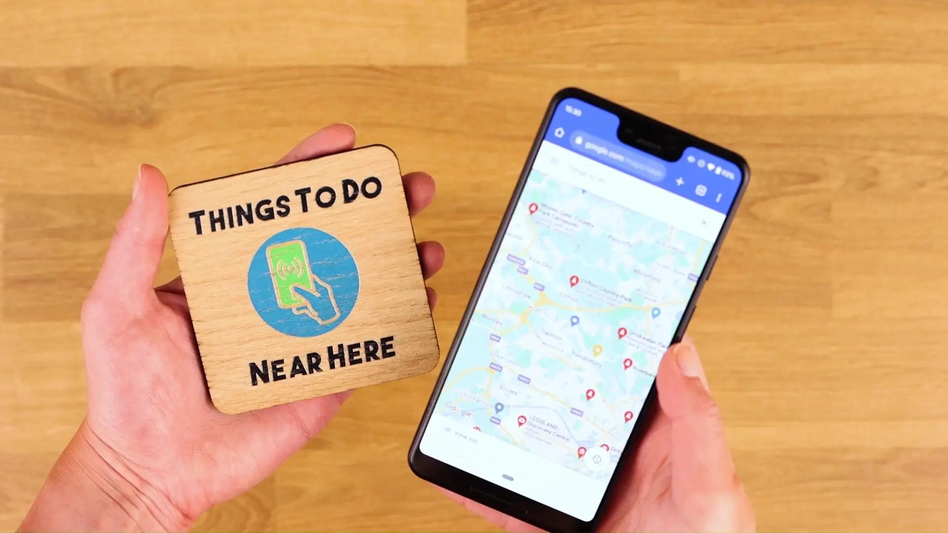 Things To Do Near Here Tag On Stand