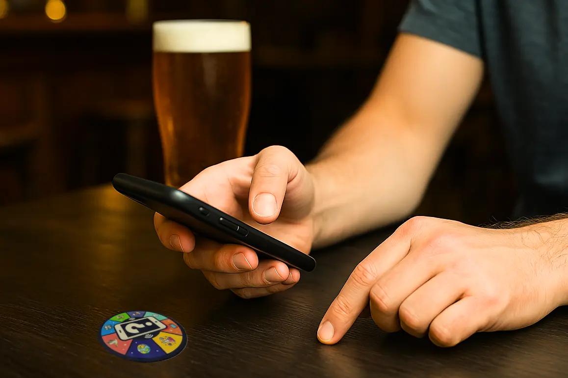 Random Quiz Question Generator Table Tag In Pub Setting - Tap With Phone Activated